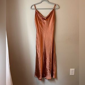 Women's Audrey 3+1 slip dress rust color